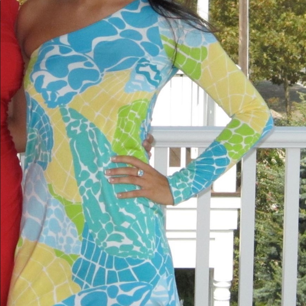 lilly pulitzer one shoulder dress